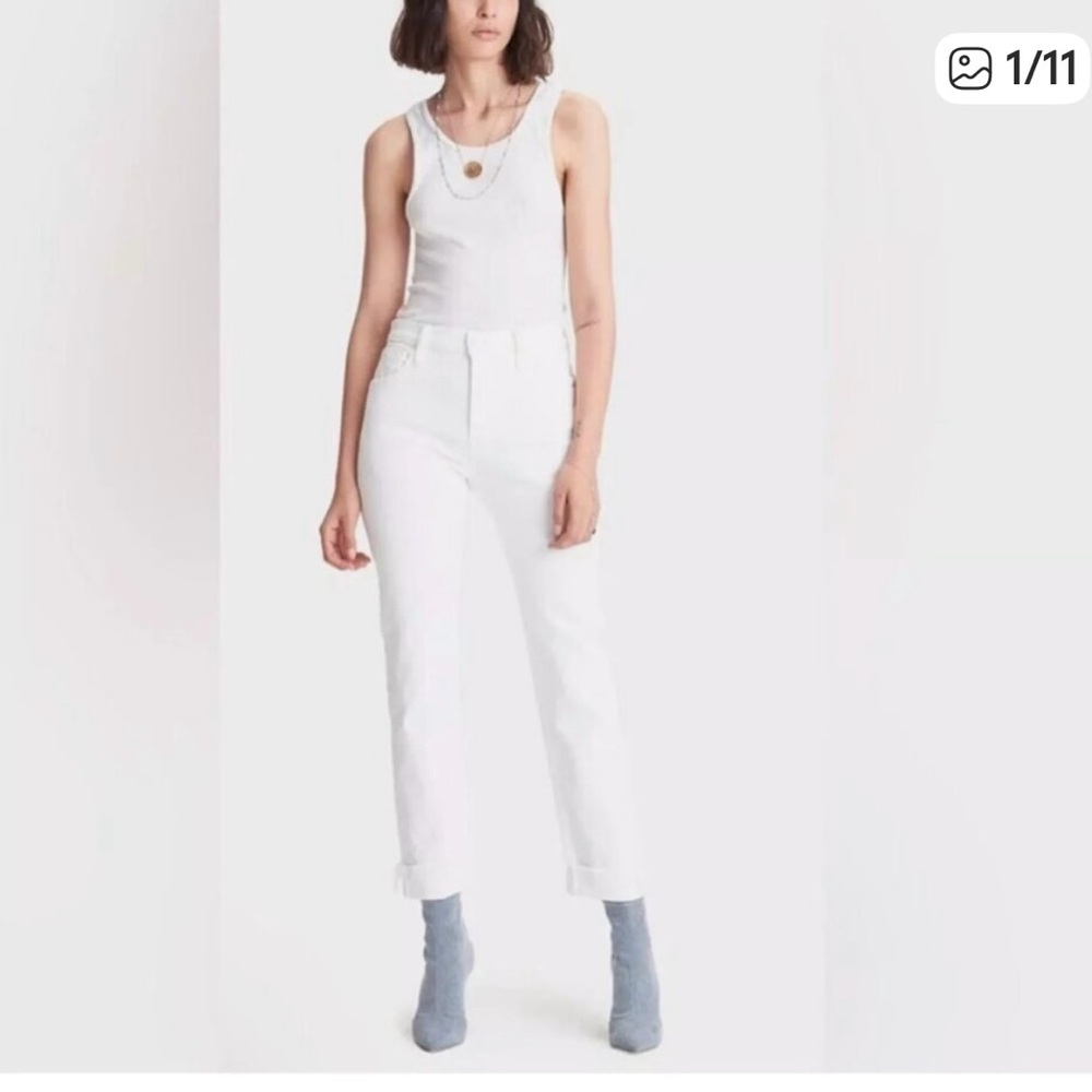 Mother white denim.